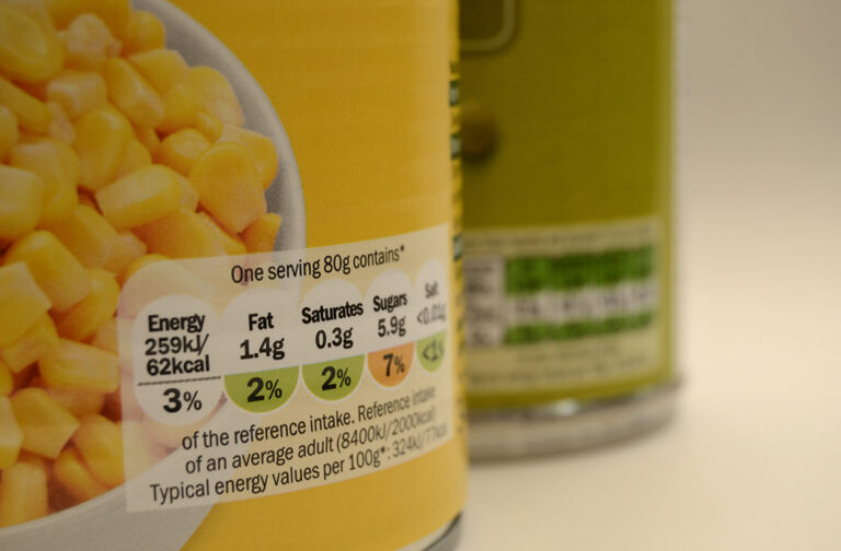 Canned Food Packaging UK Per Serving Nutrition Label